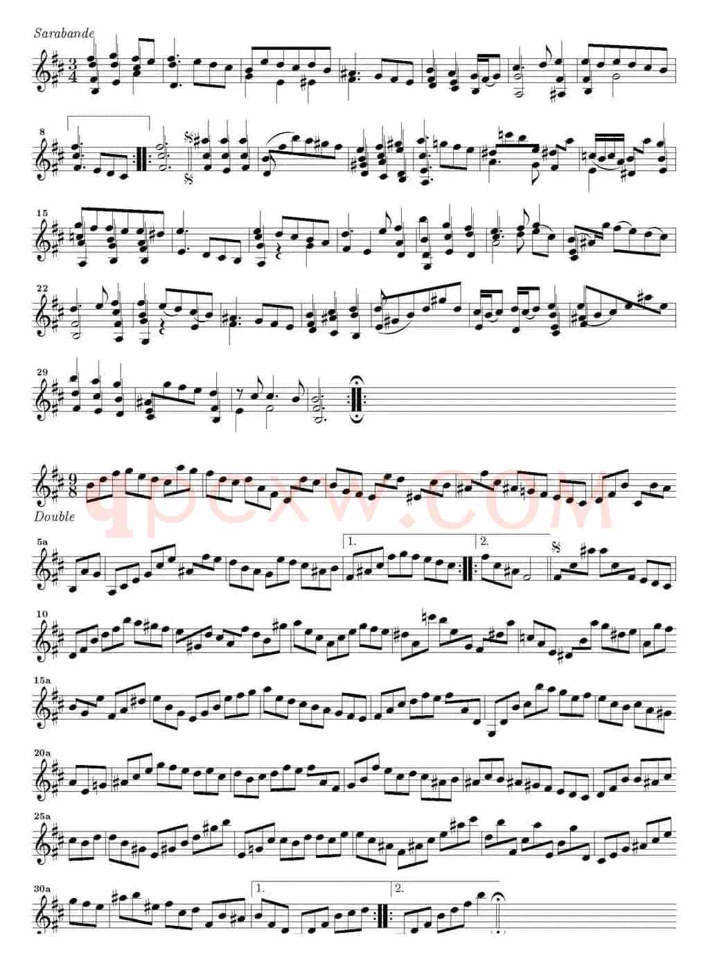 Bach Sonata BWV1002（无伴奏小提琴组曲）