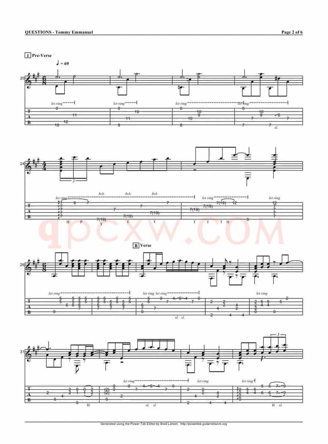tommy emmanuel： questions（指弹吉它）