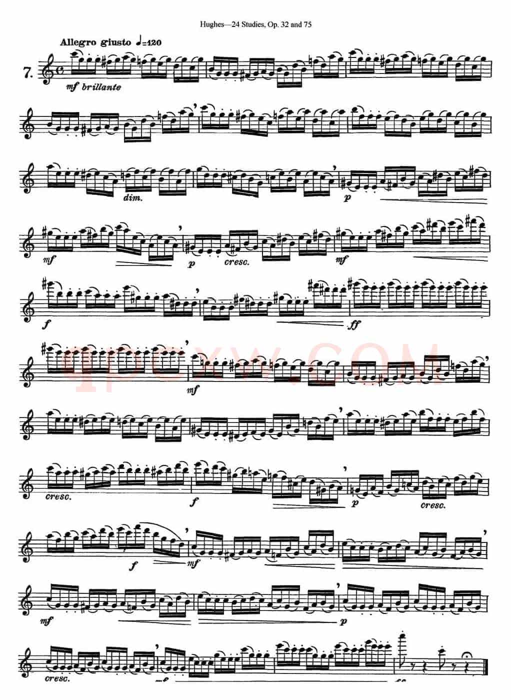 胡埃斯24首长笛练习曲Op.32（NO.7）