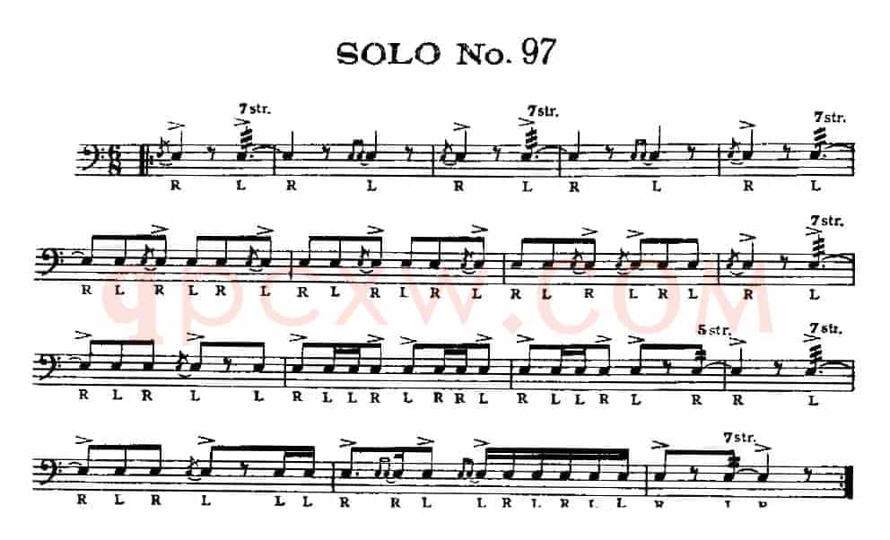 美国军鼓 SOLO No.96-100（爵士鼓谱）