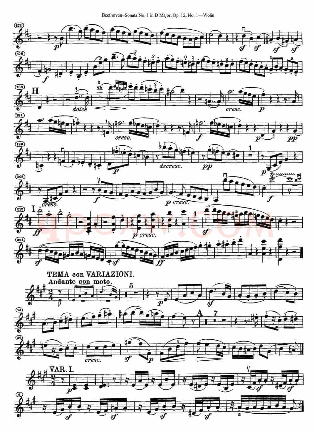 Violin Sonata No.1 in D Major Op.12 No.1