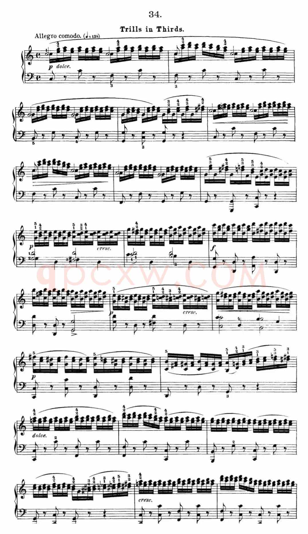 50首车尔尼Op.740钢琴手指灵巧技术练习曲（NO.34）