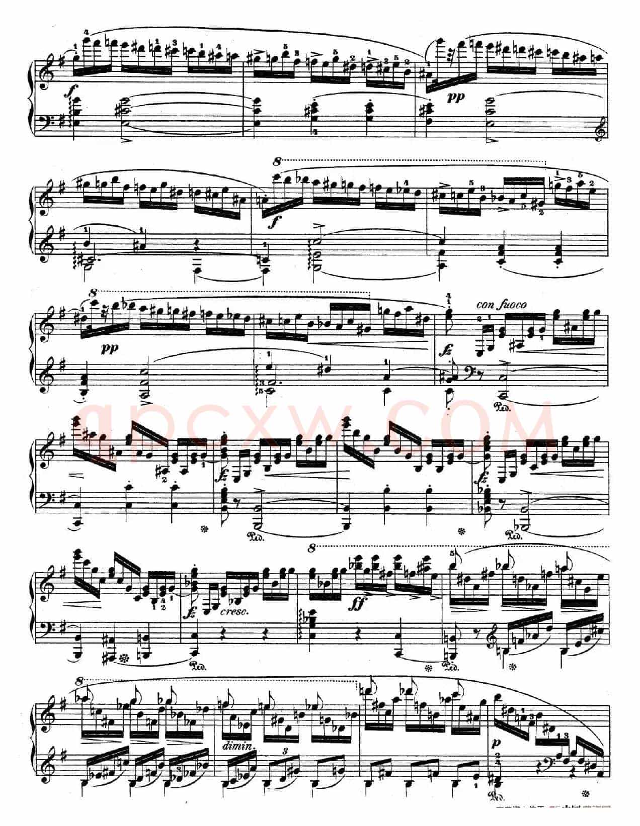 e小调第一钢琴协奏曲 Op.11(钢琴独奏版·第一乐章)