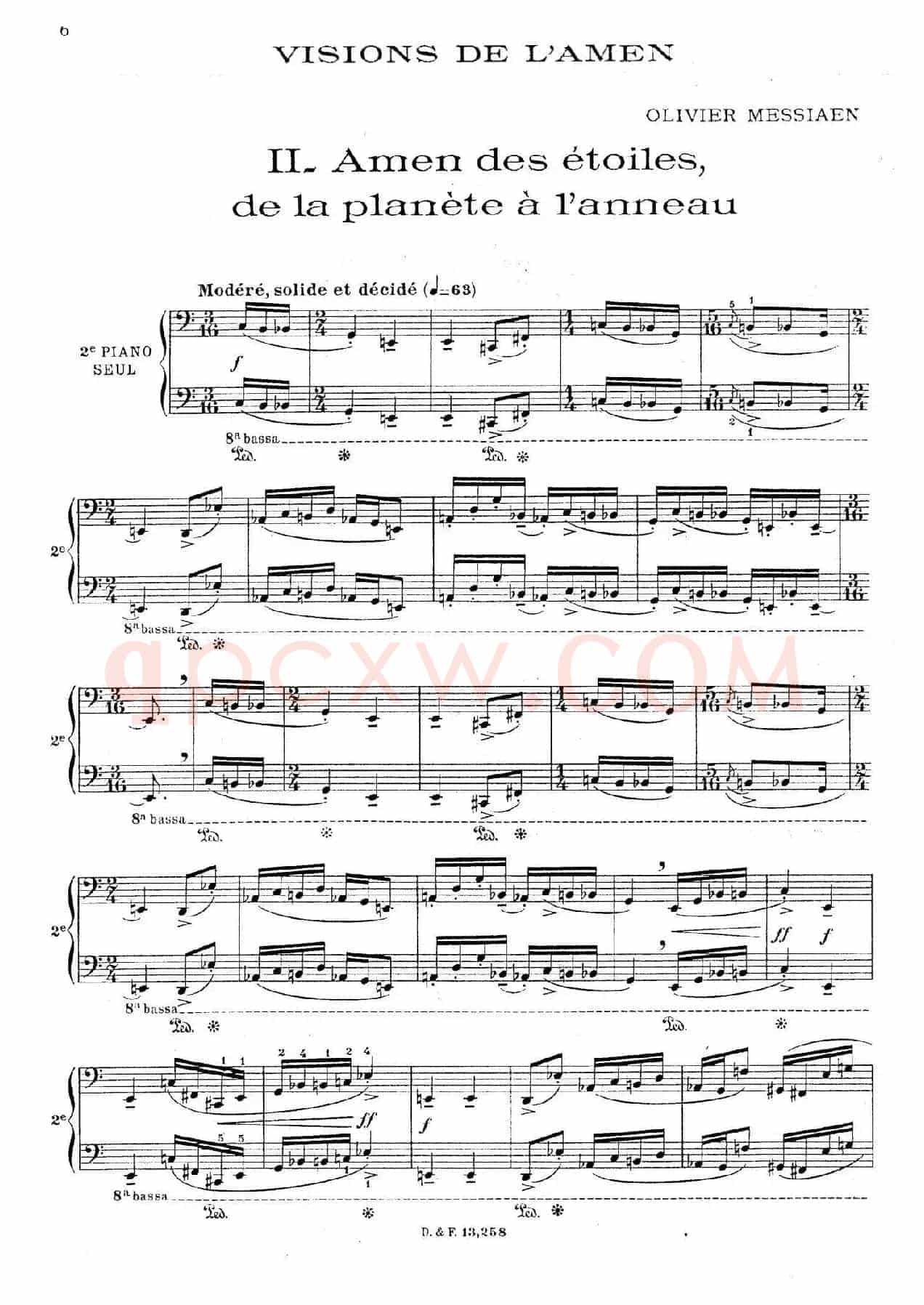 Visions de l'Amen（阿门的幻想·双钢琴·Ⅱ）