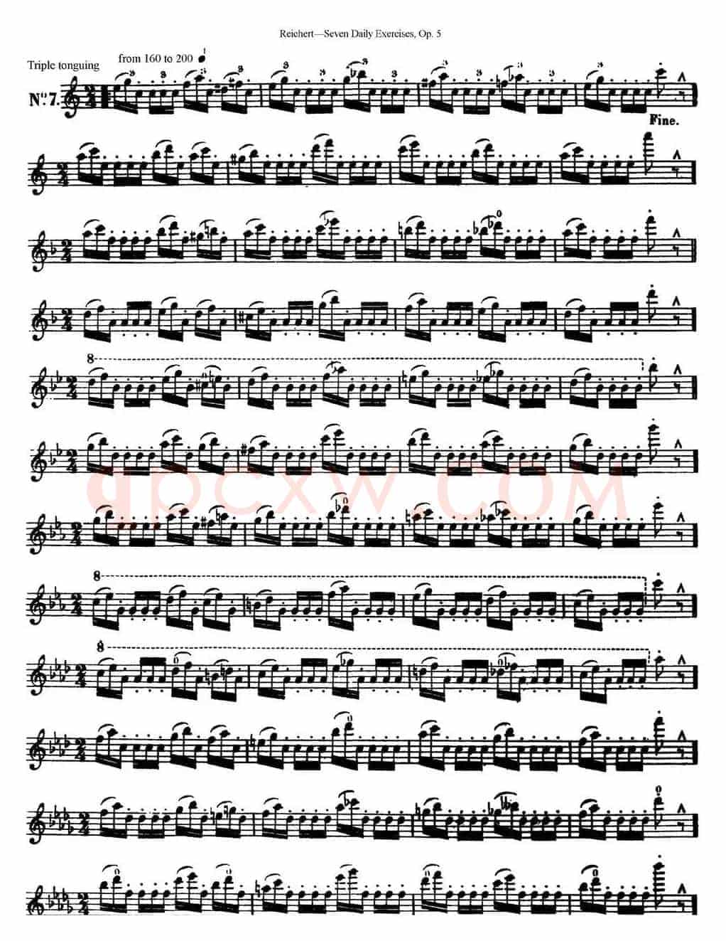 瑞澈特七首每日长笛练习曲Op.5（NO.7）