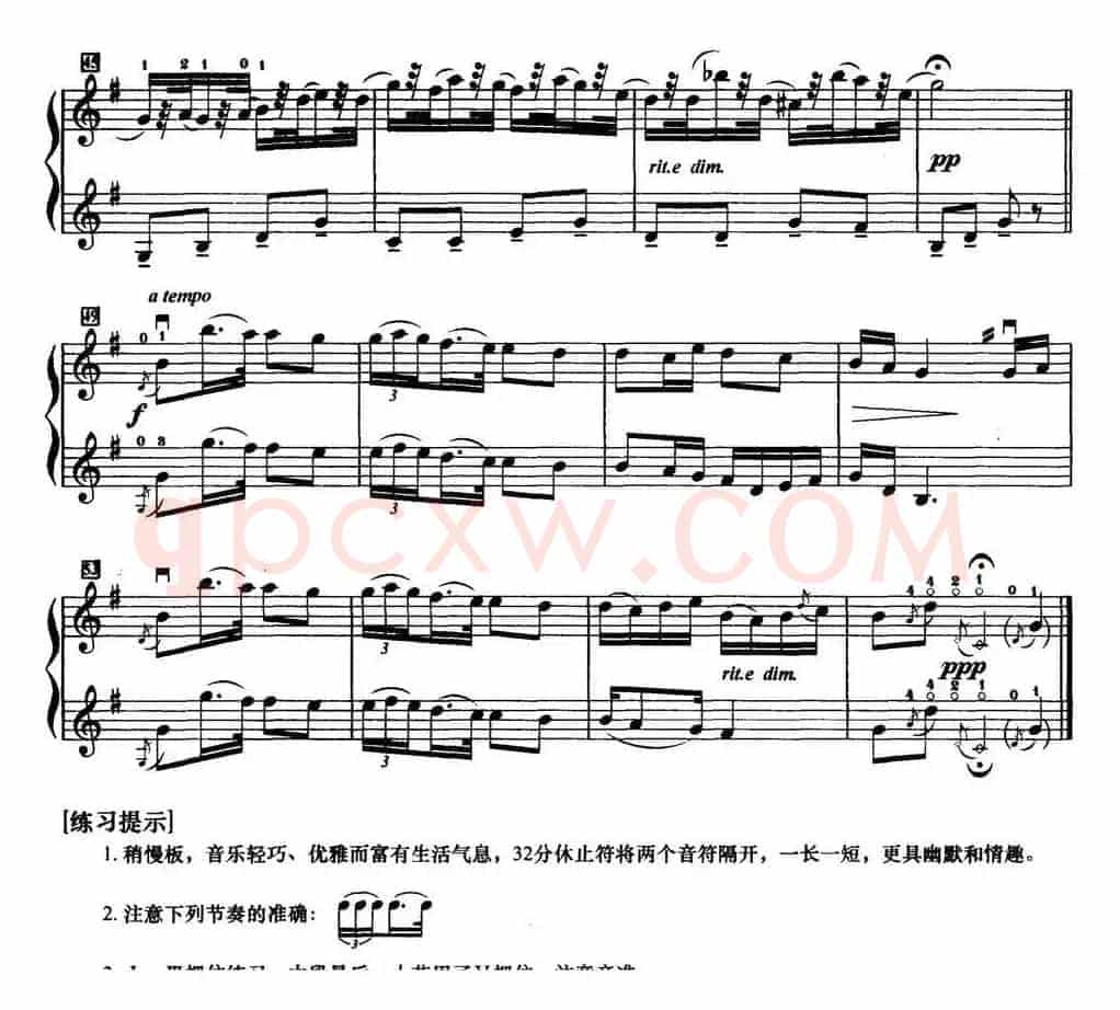 初级小提琴二重奏：幽默曲