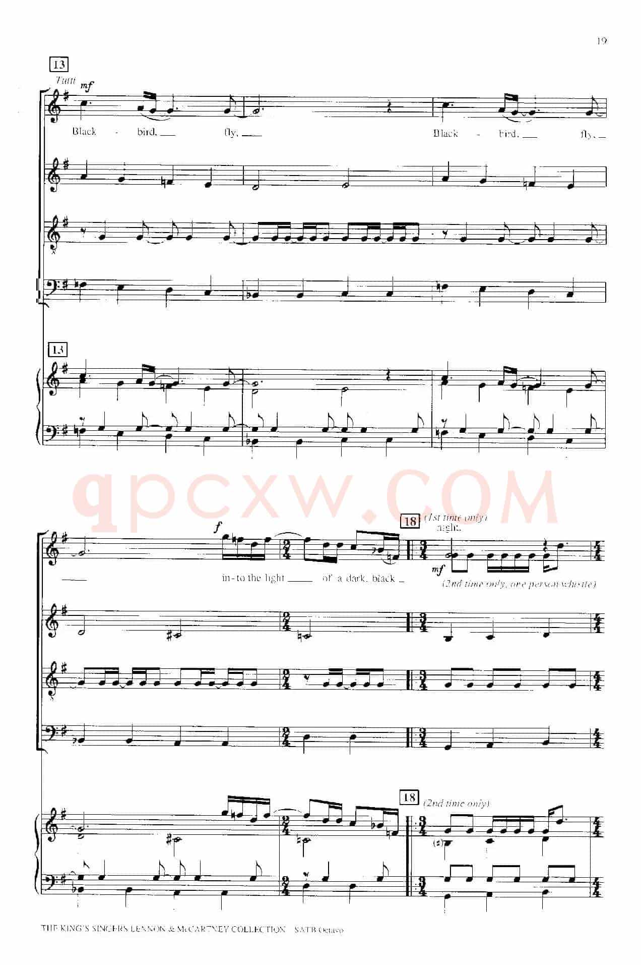 Blackbird（四重奏+钢琴伴奏）
