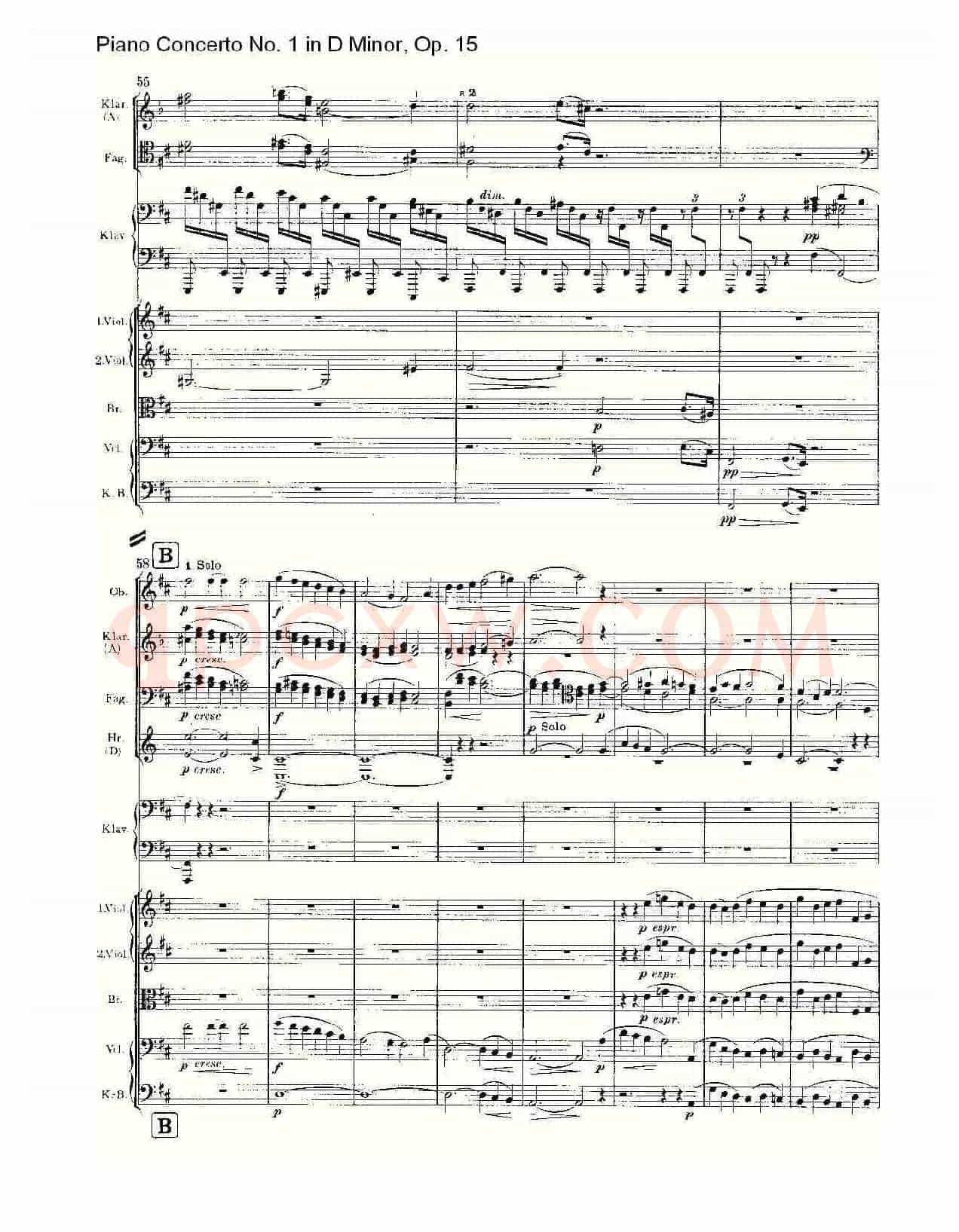 D小调钢琴第一协奏曲, Op.15第二乐章