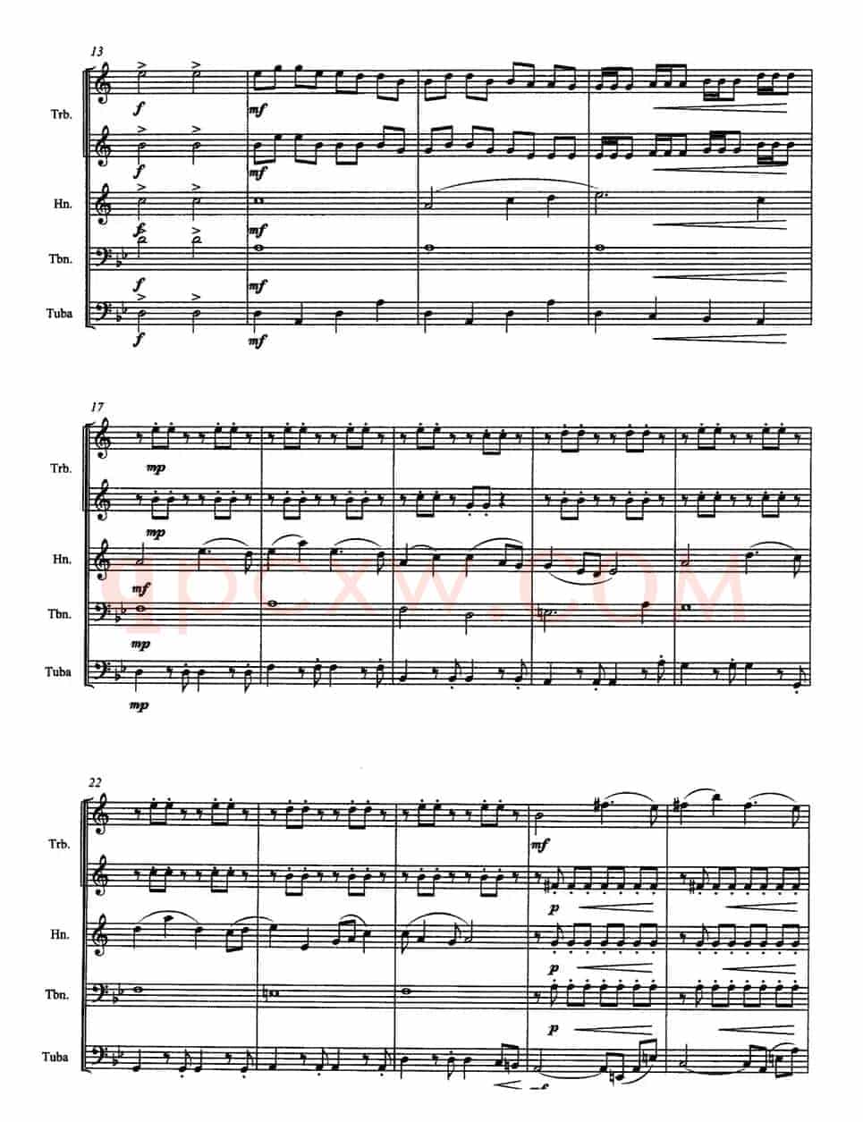 那达慕序曲（铜管五重奏）