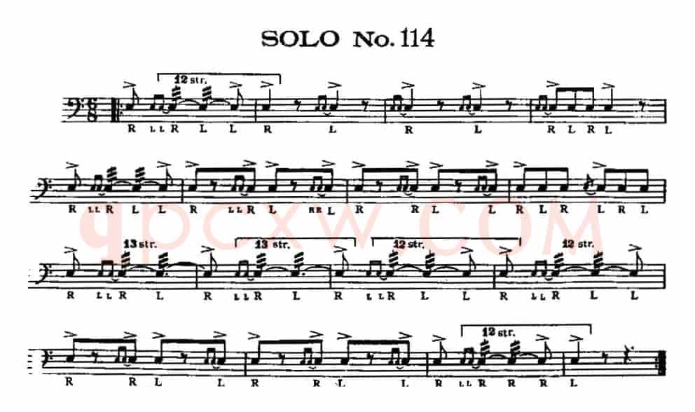 美国军鼓 SOLO No.111-115（爵士鼓谱）