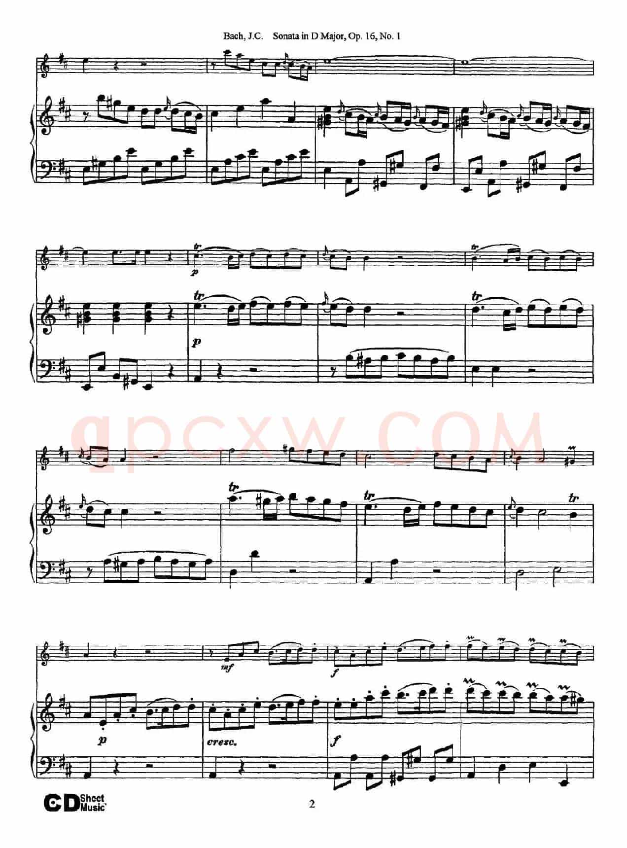 Sonata in D Major,Op.16 No.1（小提琴+钢琴伴奏）