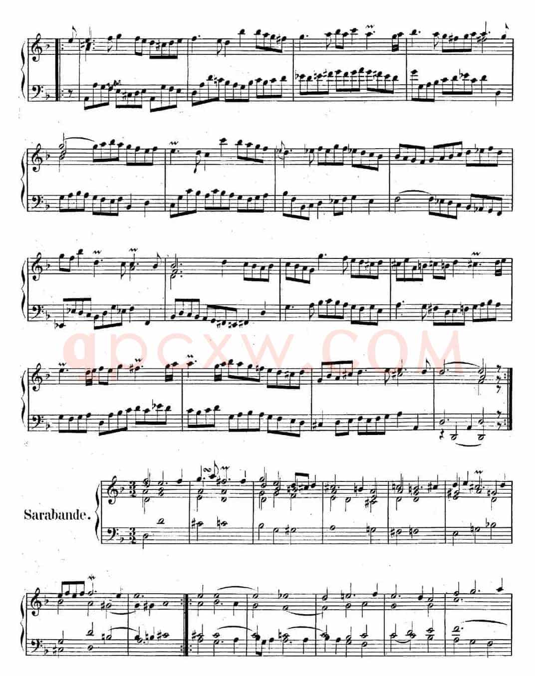 英国组曲No.6 巴赫 d小调 6th Suite BWV 811