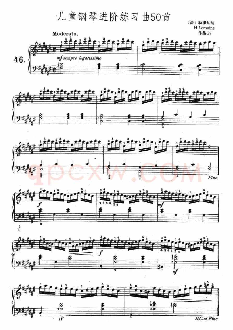儿童钢琴进阶练习曲50首之46