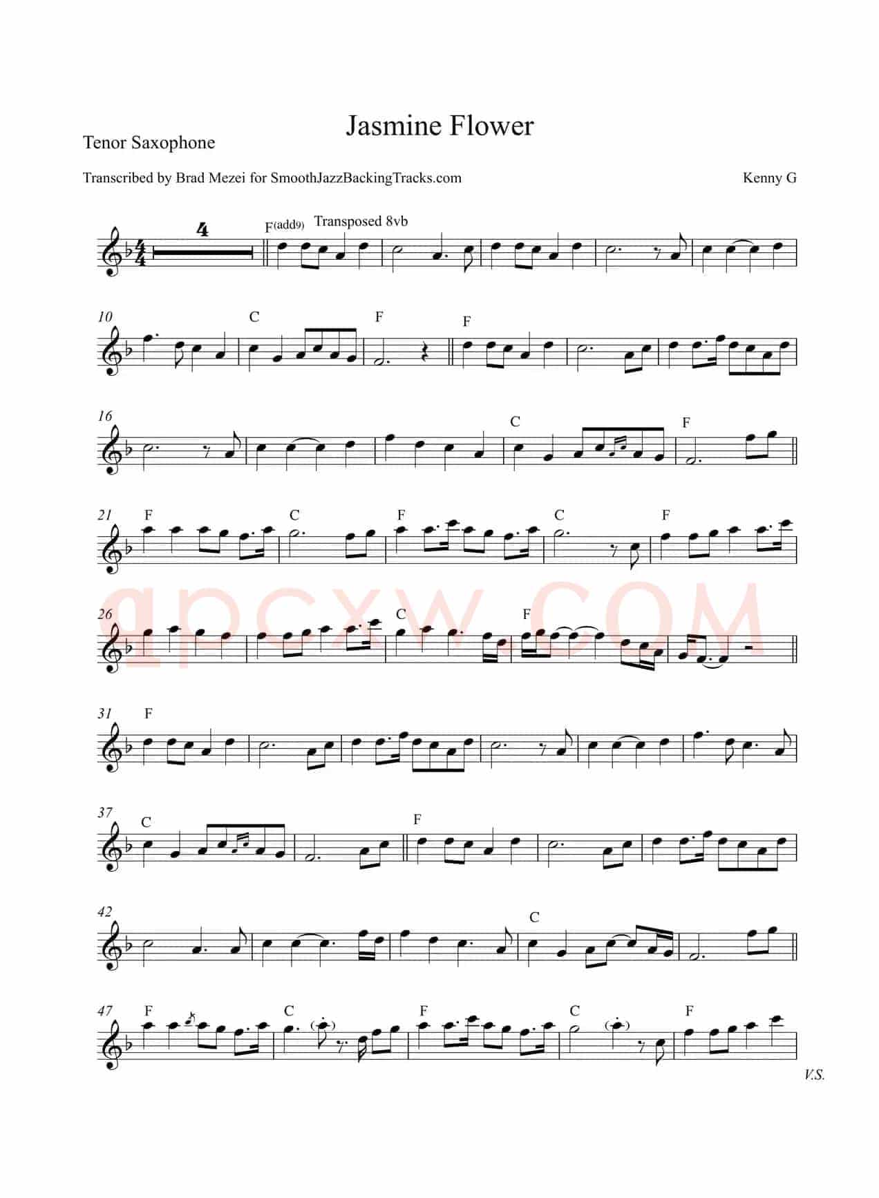 Jasmine Flower（次中音萨克斯）