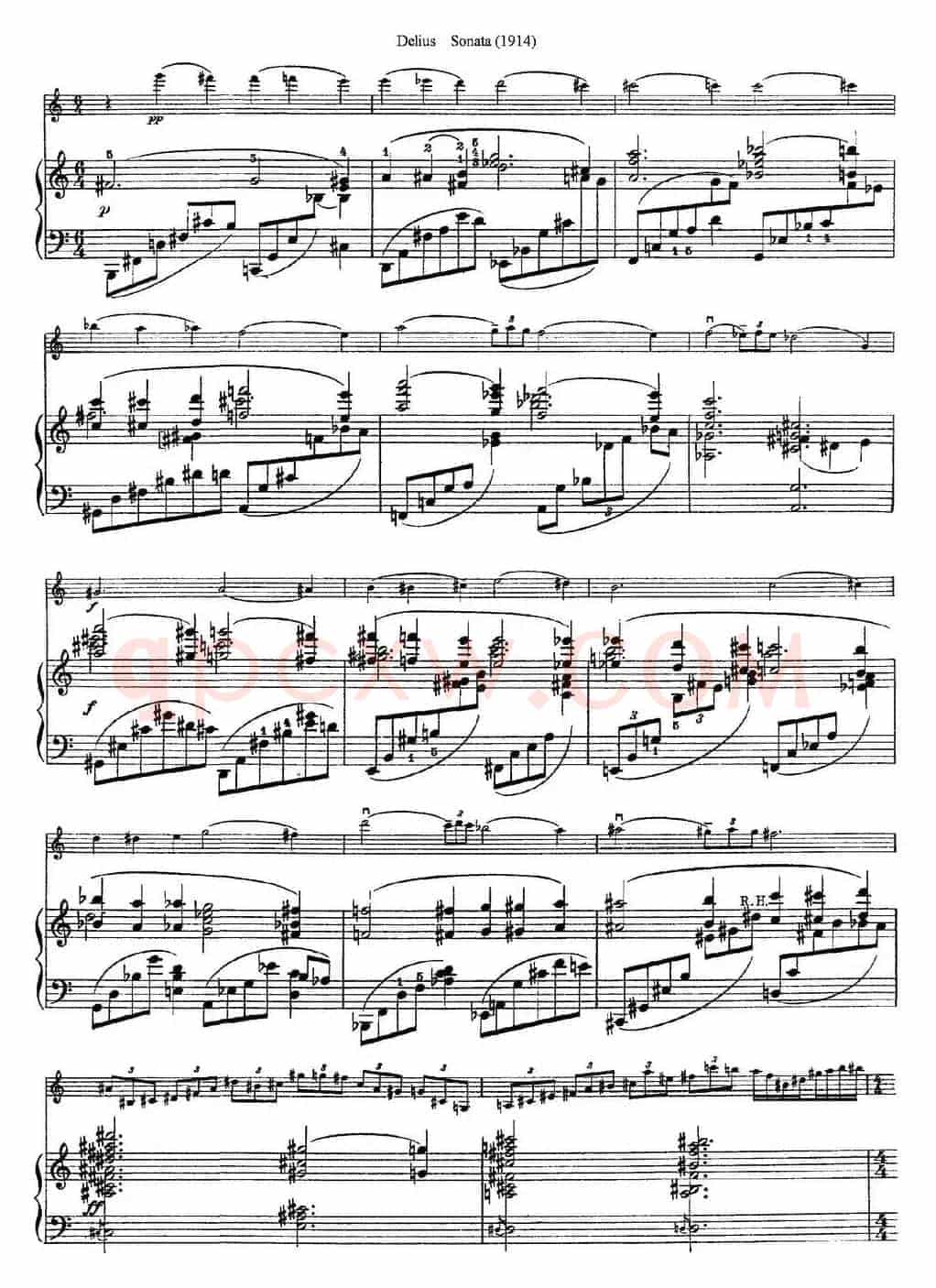 Delius Sonata（小提琴+钢琴伴奏）