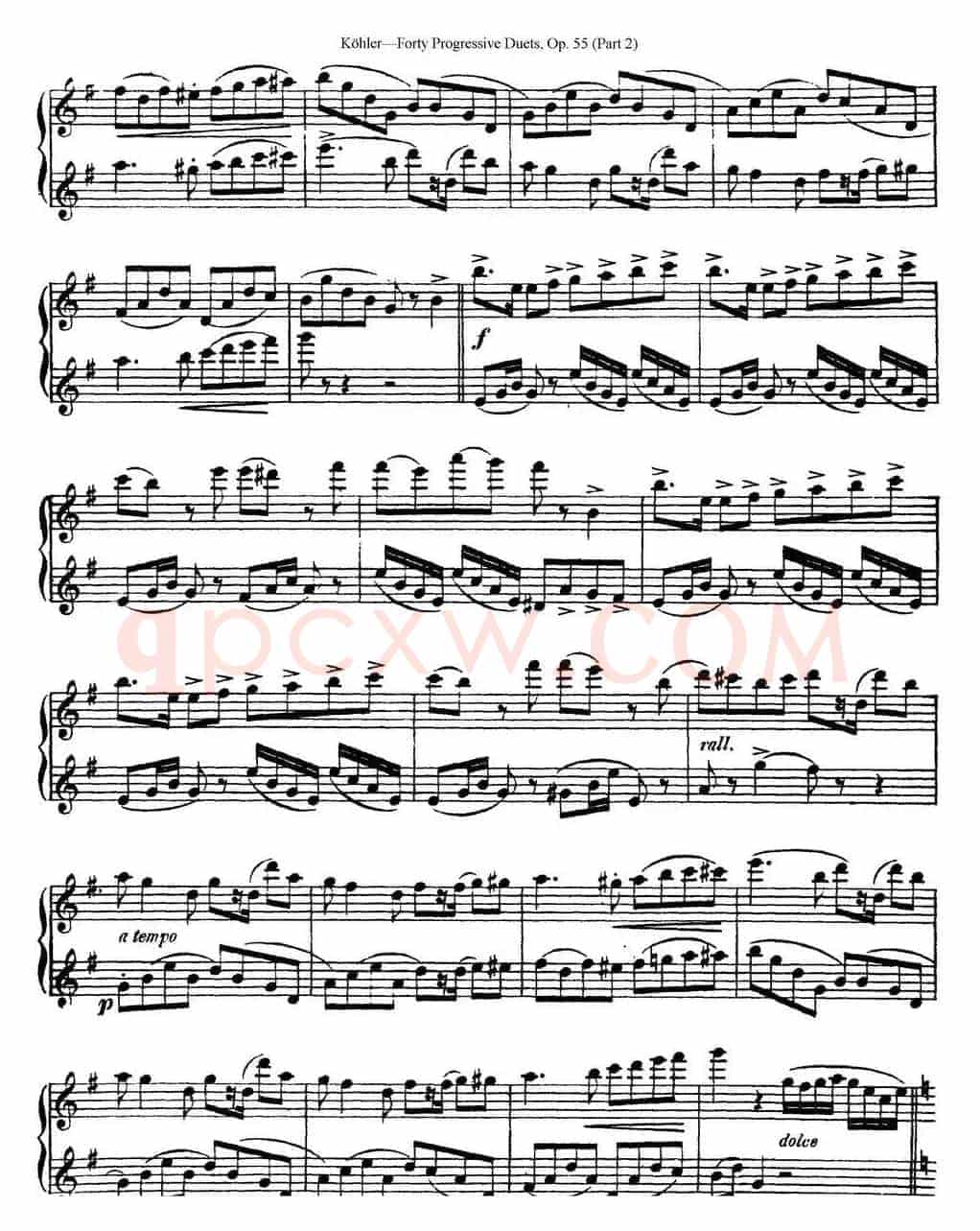 柯勒40首长笛提高练习曲OP.55（二重奏）（NO.1）