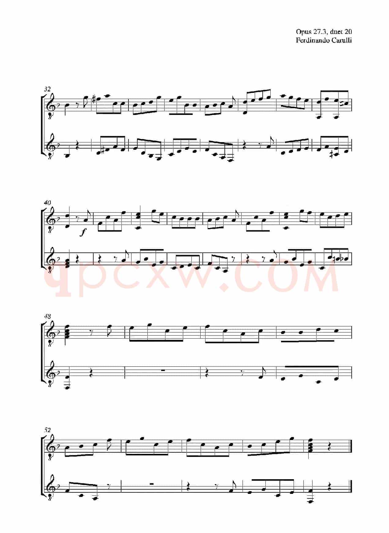 Metodo Completo Op.27-3（古典吉他二重奏练习·20）