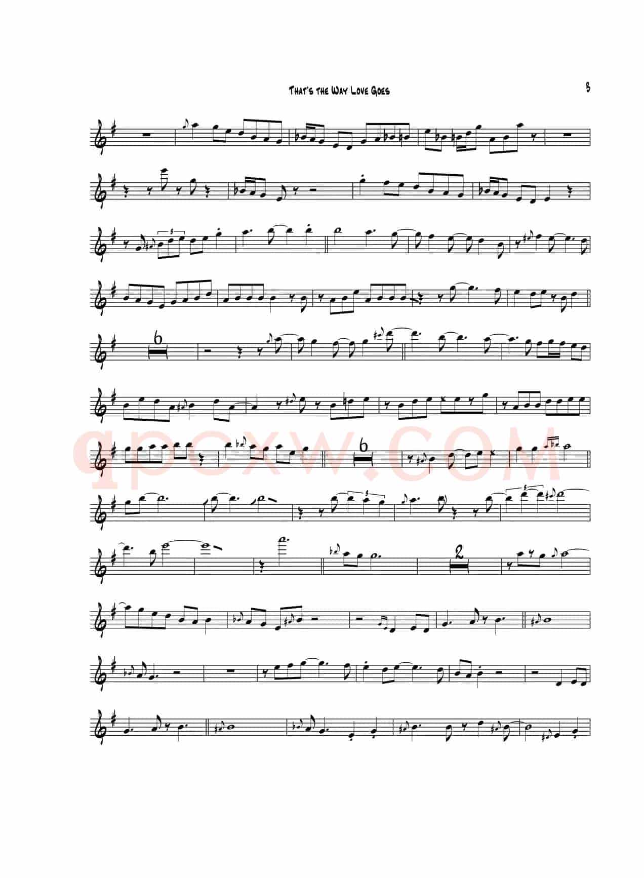 Thats The Way Love Goes（中音萨克斯）