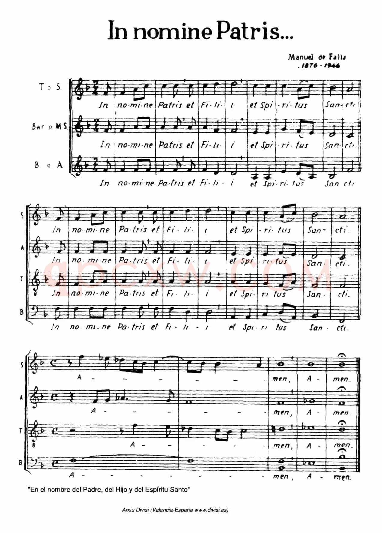 In nomine patris…（三重奏）
