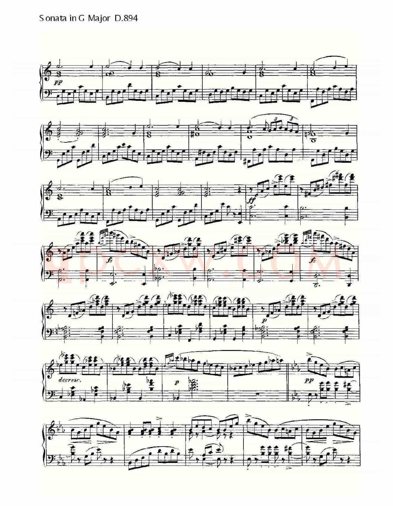 Sonata in G Major D.894(G大调奏鸣曲 D.894)