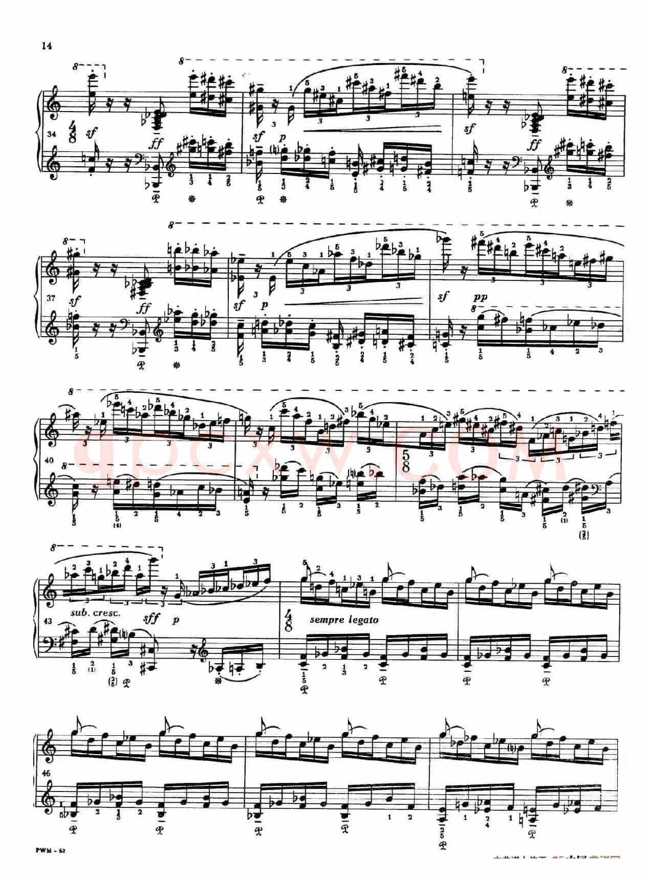 Two Studies(2首练习曲 2. 不过分的快板)