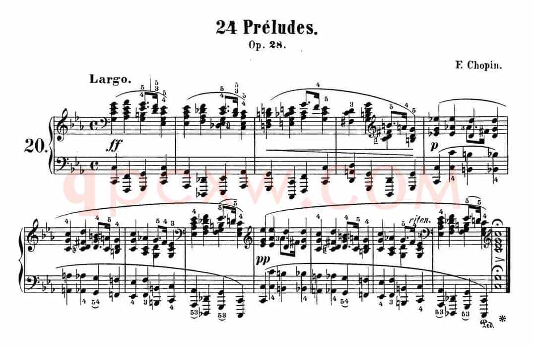 肖邦 24首钢琴前奏曲 Op.28 No.20 C小调