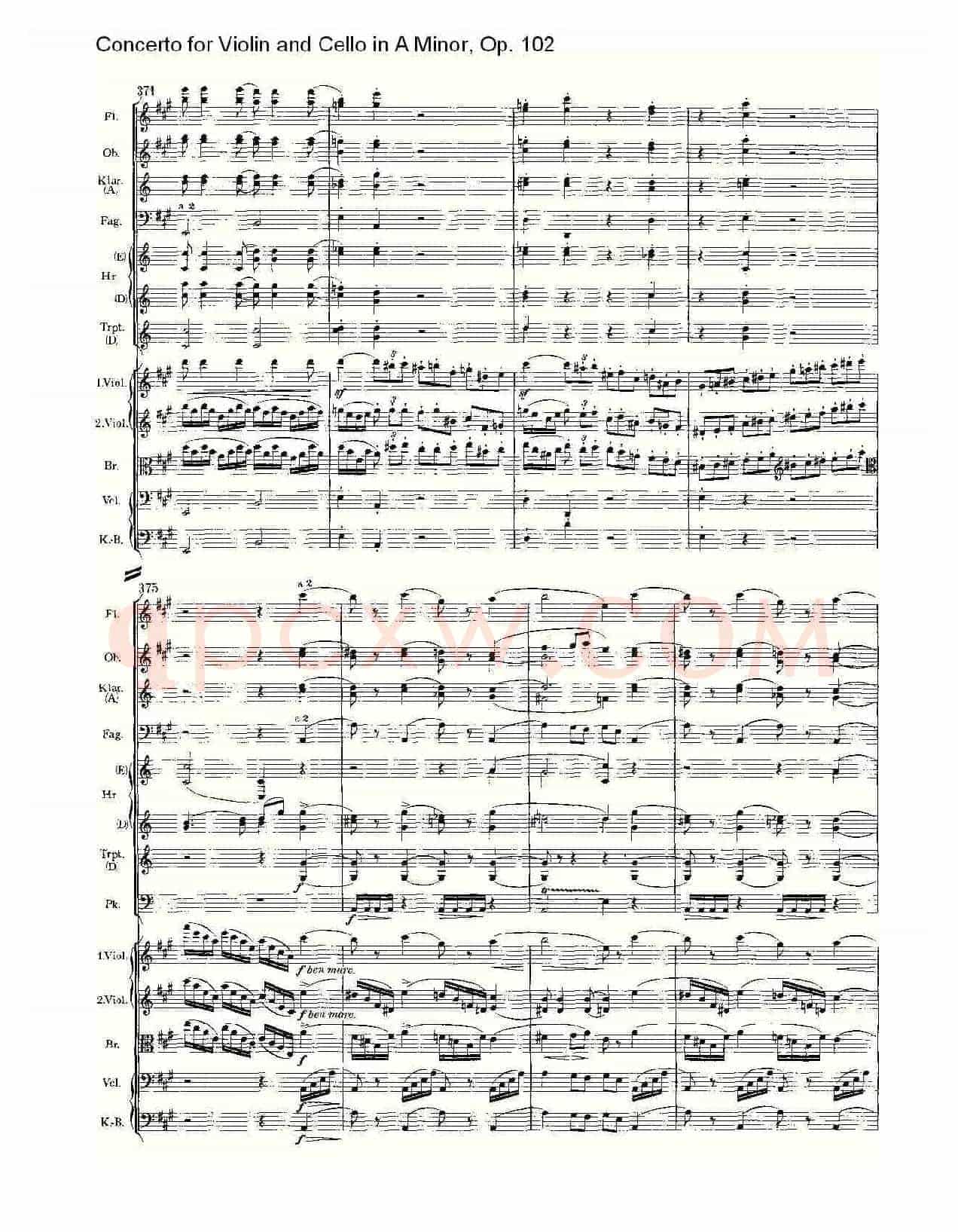 A小调小提琴与大提琴协奏曲, Op.102第一乐章