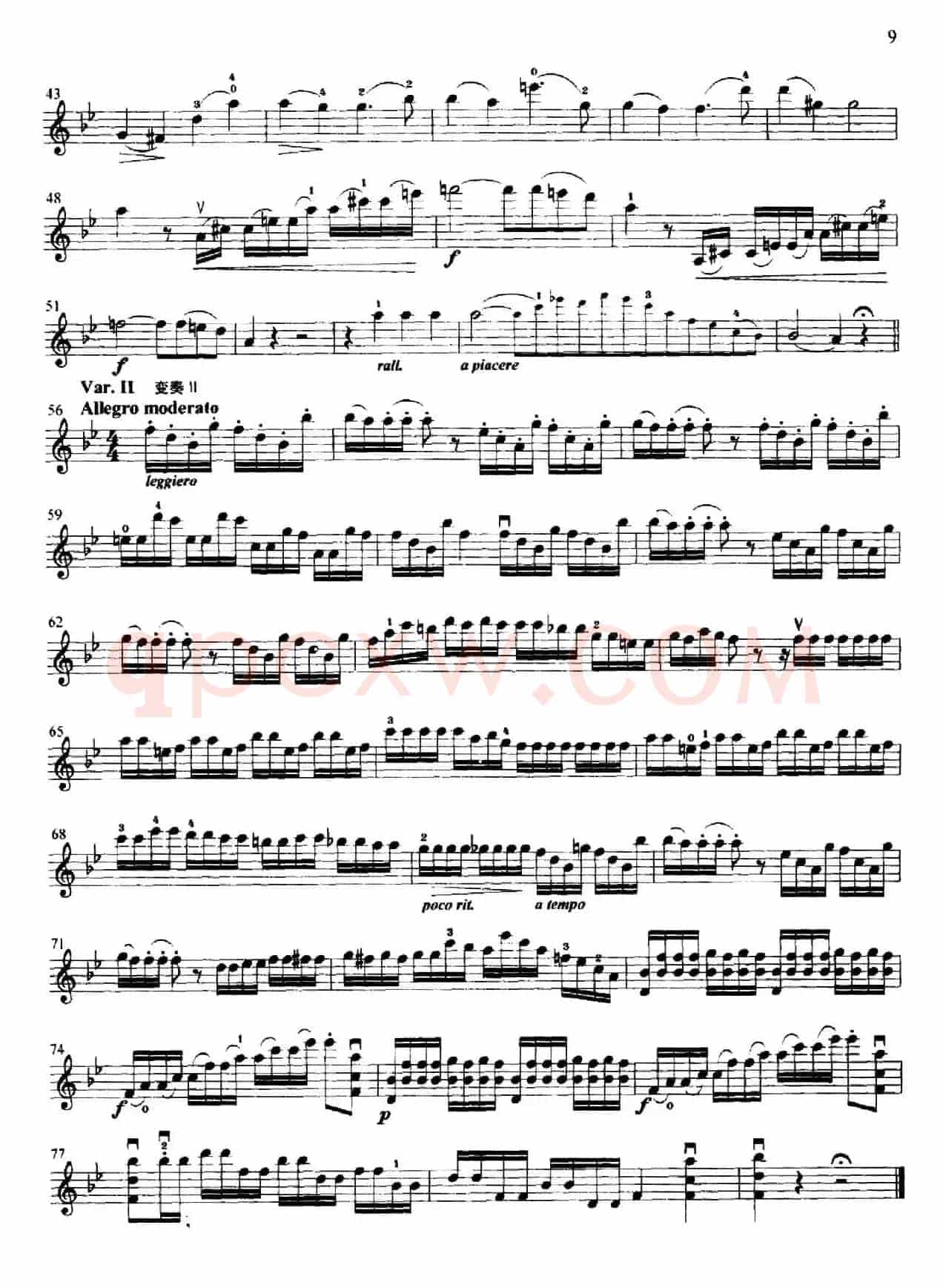 第四变奏曲（小提琴变奏曲·小提琴独奏分谱）