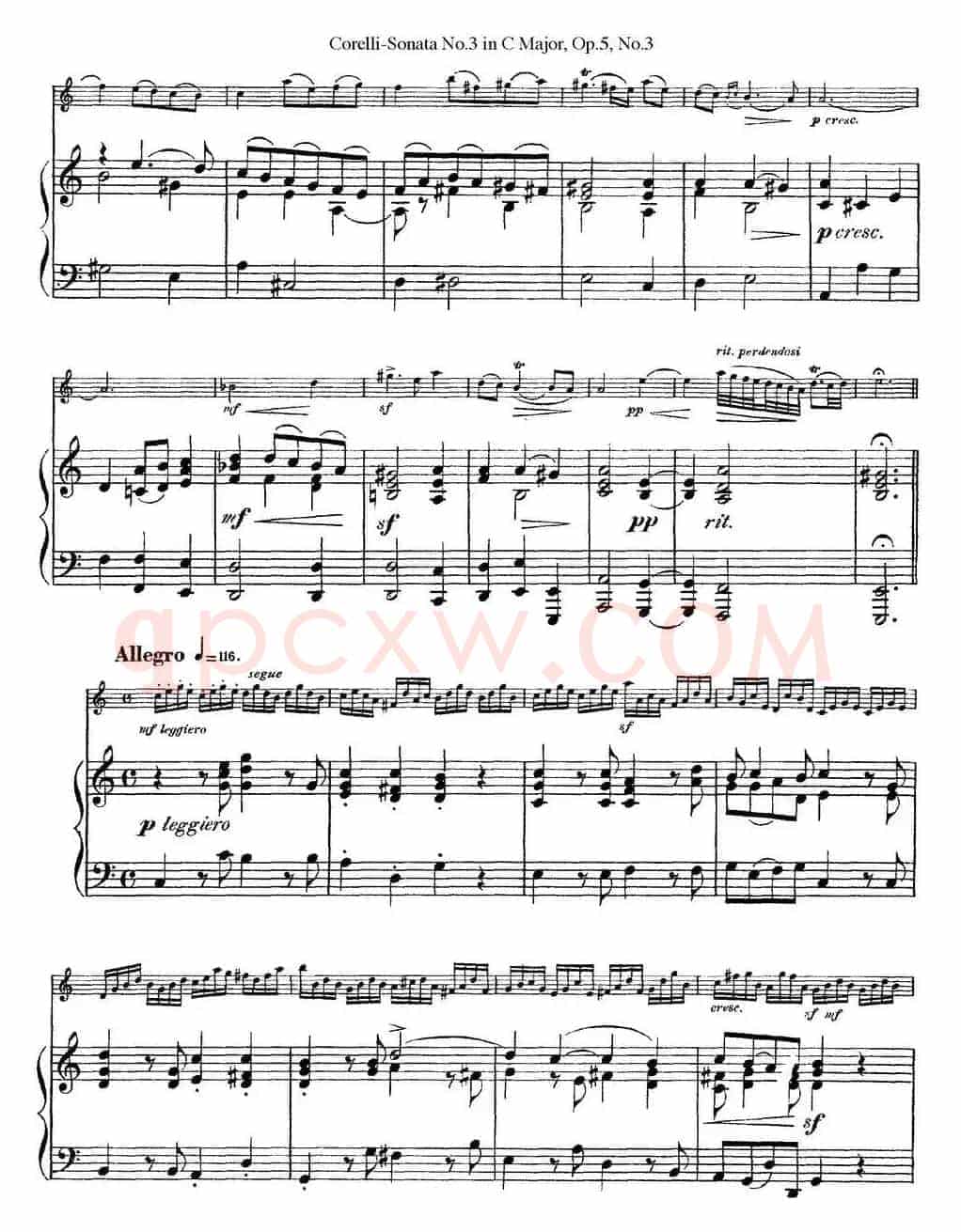 Sonata No.3 in C MajorOp.5 No.3（小提琴+钢琴伴奏）
