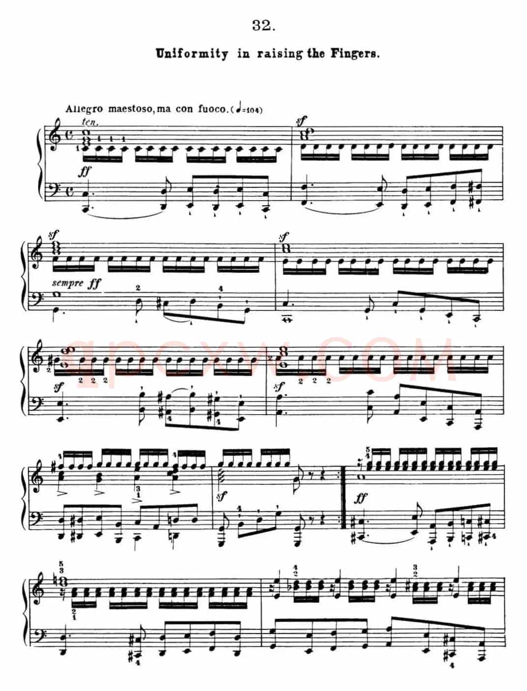 50首车尔尼Op.740钢琴手指灵巧技术练习曲（NO.32）