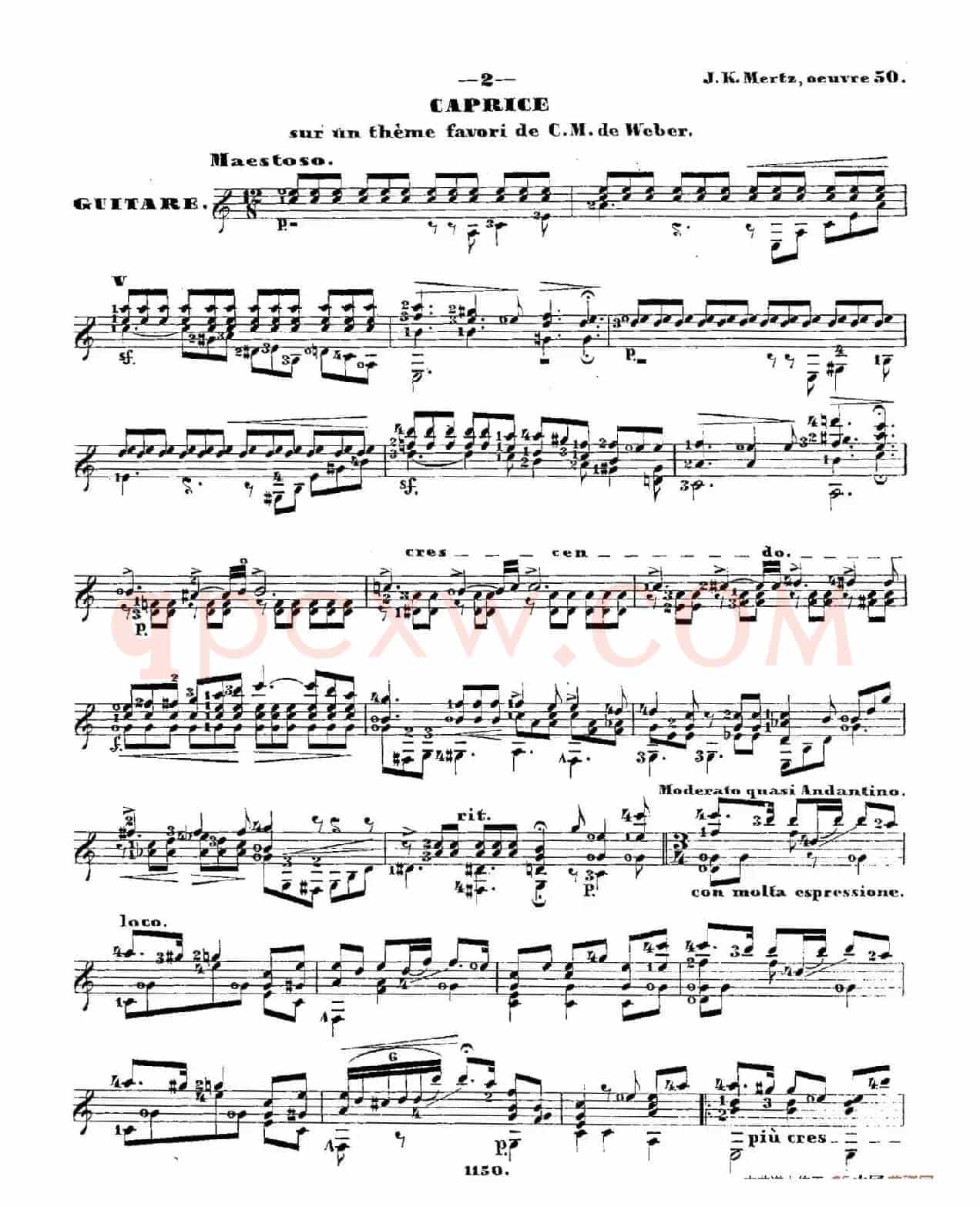 ​梅尔兹-—韦伯主题变奏随想曲 Op.50（古典吉他）