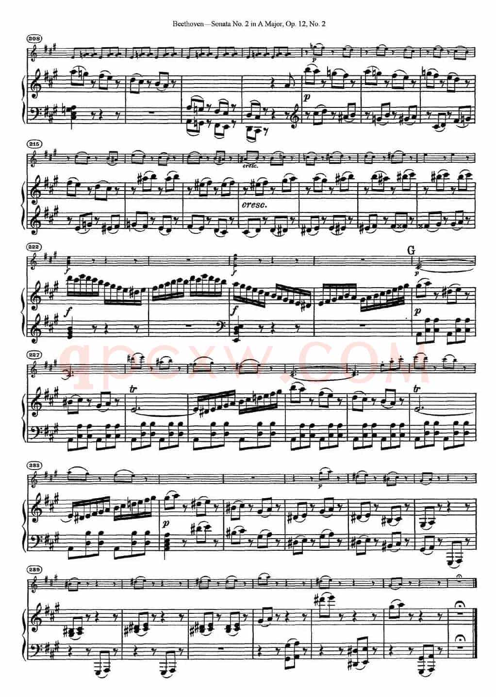 Violin Sonata No.2 in A Major Op.12 No.2（小提琴+钢琴伴奏）