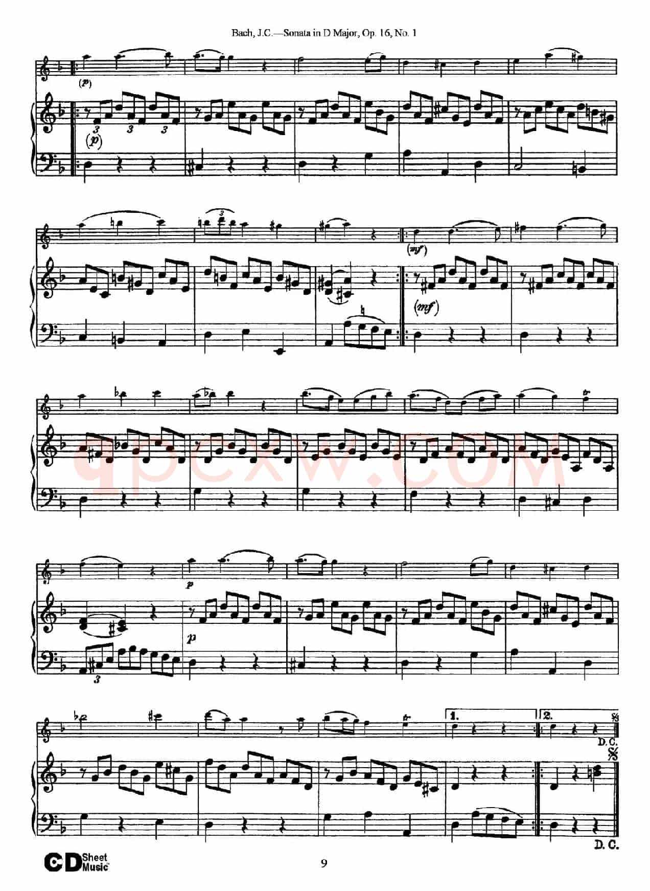 Sonata in D Major,Op.16 No.1（小提琴+钢琴伴奏）