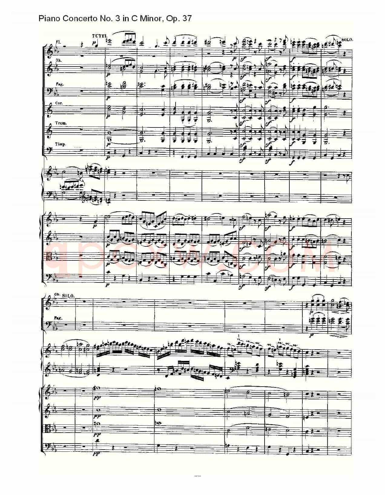 C小调钢琴第三协奏曲 Op.37 第一乐章