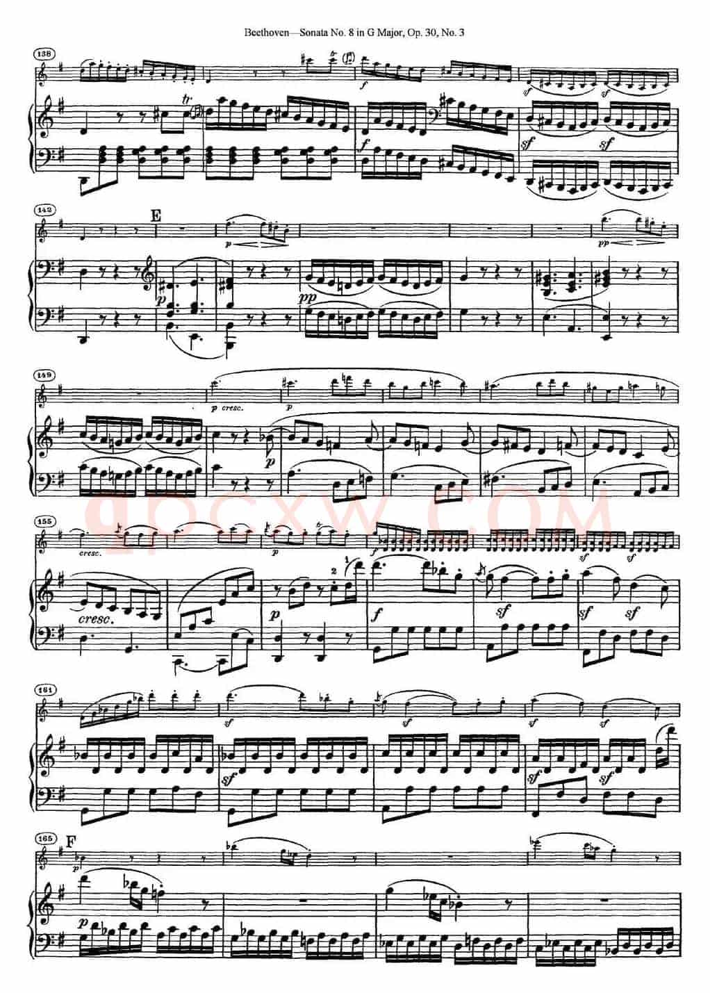 Violin Sonata No.8 in G Major Op.30 No.3（小提琴+钢琴伴奏）