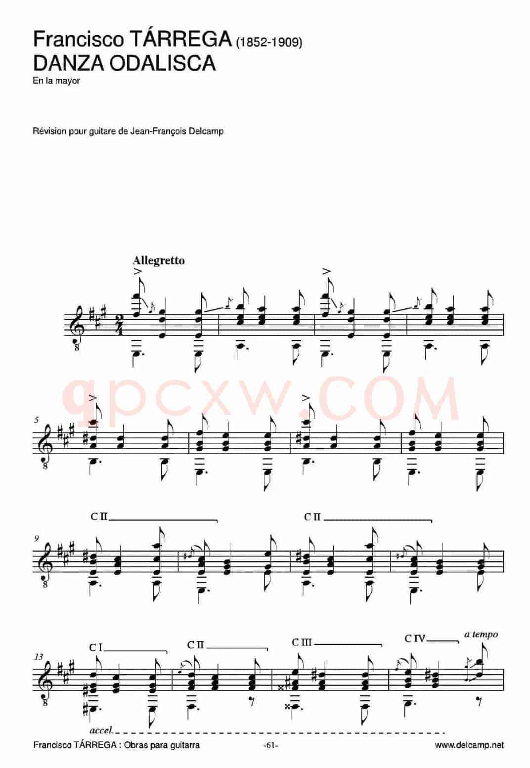 DANZA ODALISCA(En la mayor)(古典吉他)