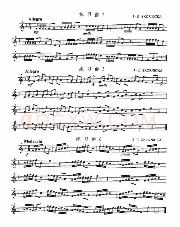 小号考级一级练习曲6首
