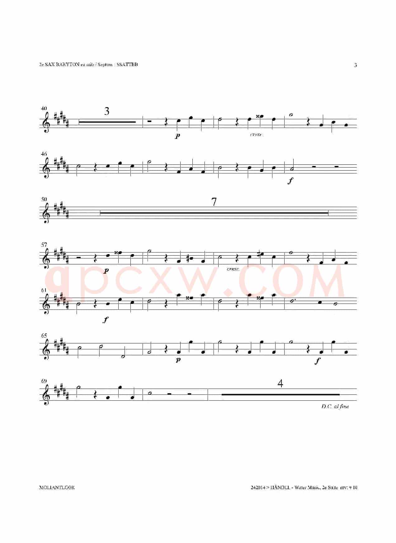 Water Music（HWV.349 No.2）（第二上低音萨克斯）