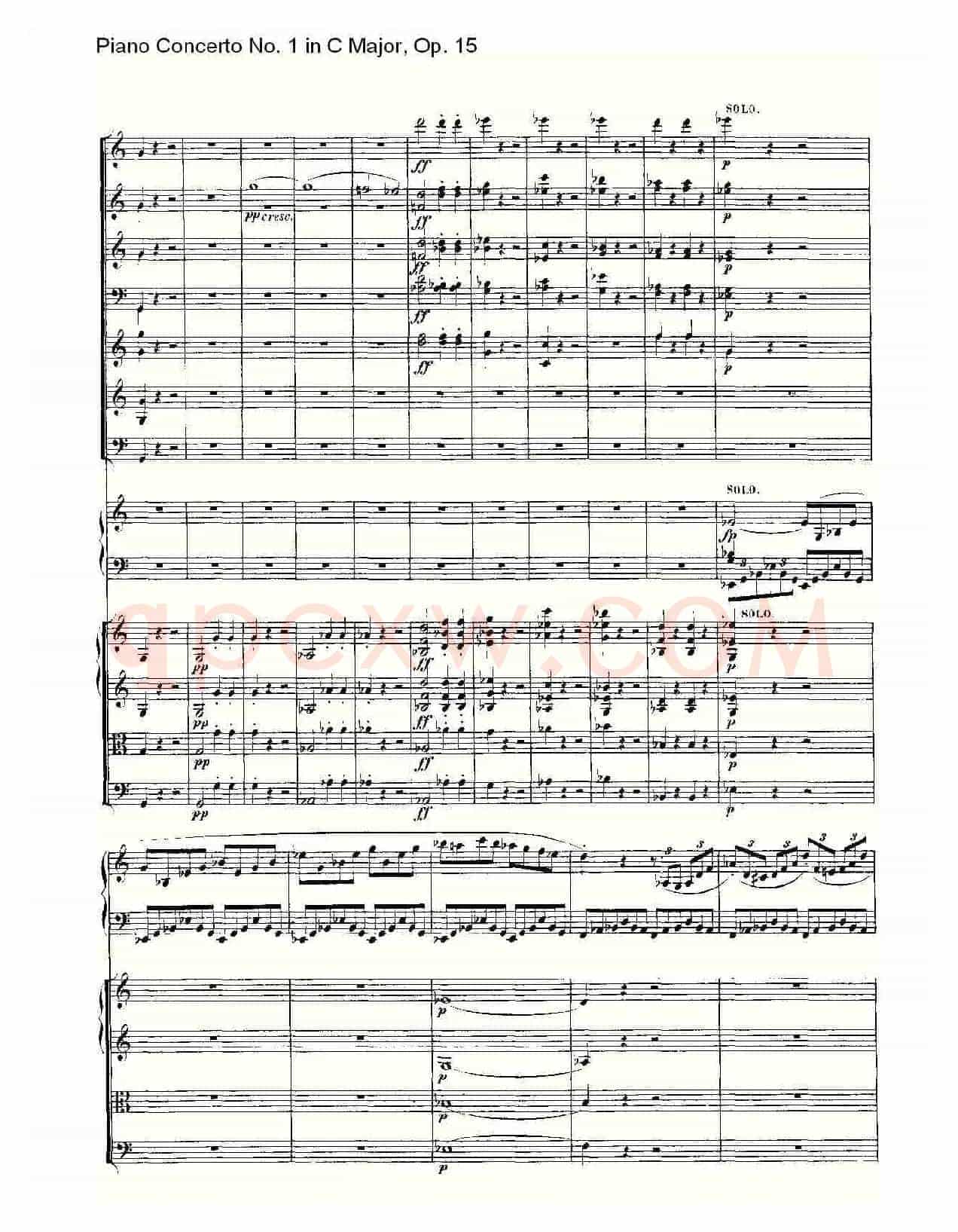 C大调钢琴第一协奏曲 Op.15 第一乐章