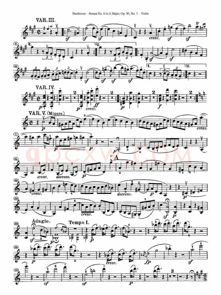 Sonata No.6 in A Major，Op.30，No.1（第六号小提琴奏鸣曲A大调op.）
