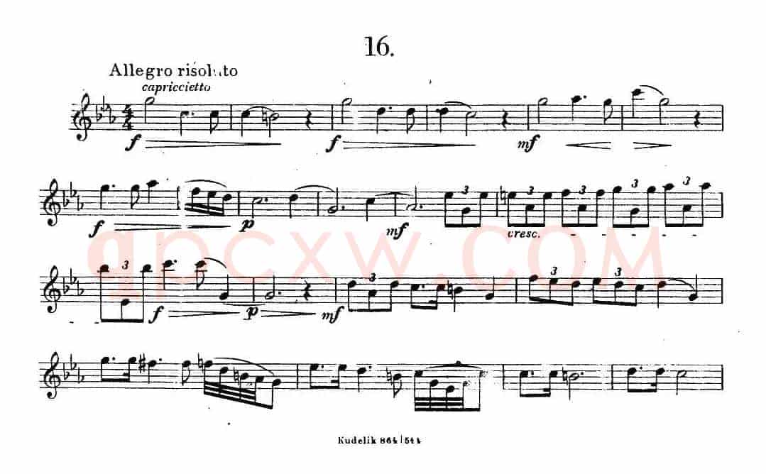 奇特克-萨克斯练习曲之16（ETUDY PRO SAXOPHON - FR ZITRK.op.3）