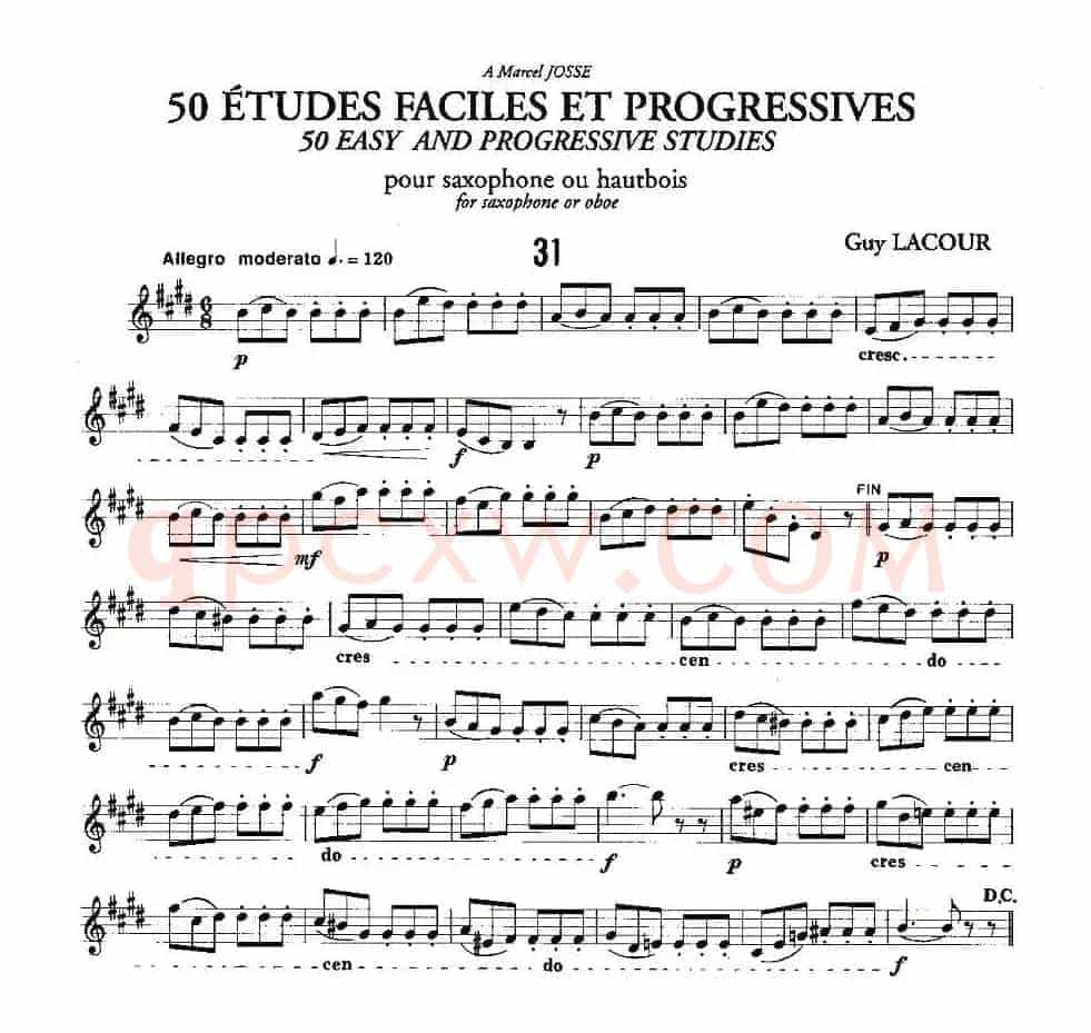 Guy Lacour 50 首萨克斯练习曲之31
