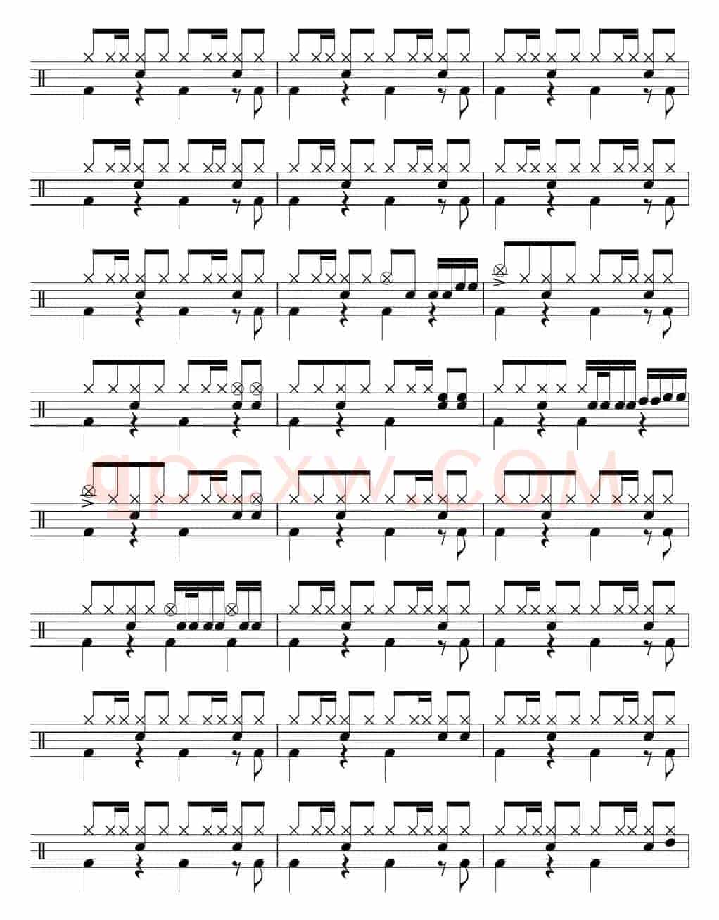 爵士鼓谱：Eagles - Hotel california