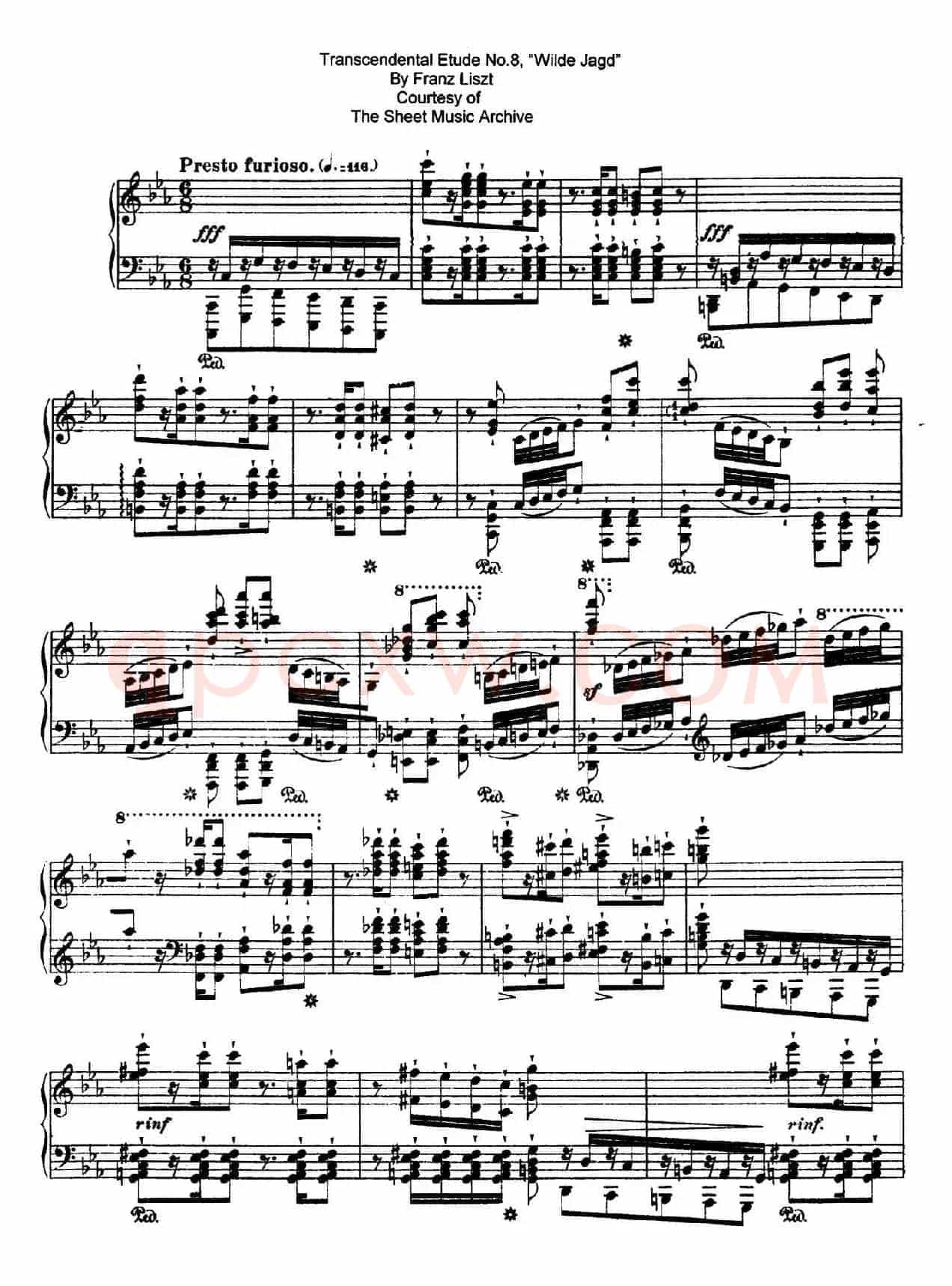12 Etudes d'execution Transcendante S.139(12首超技练习曲·8)