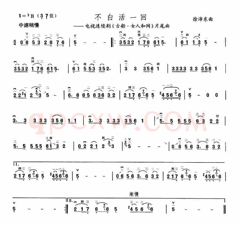不白活一回（电视剧《古船·女人和网》片尾曲）