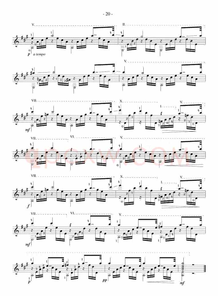 Napoleon Coste《25 Studies,Op.38》（STUDY 16）
