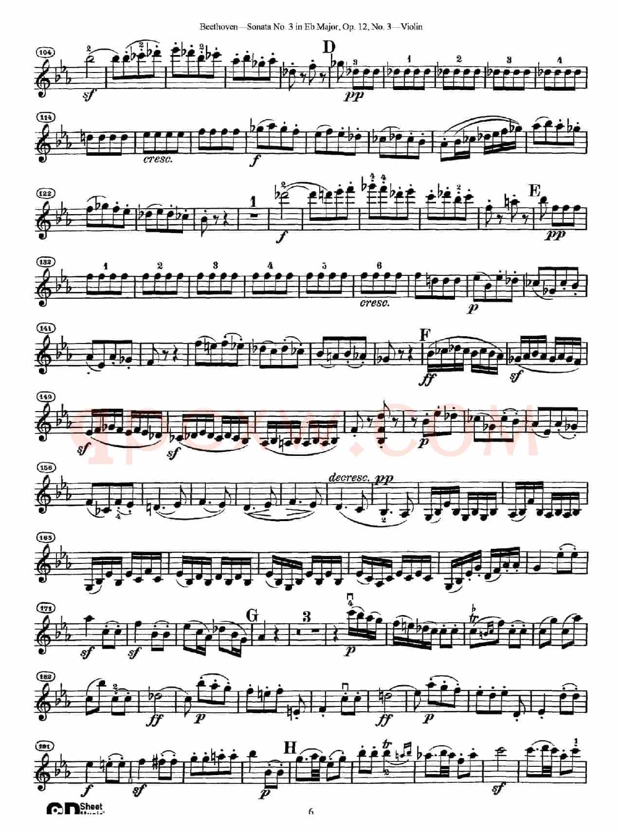 降E大调第三小提琴奏鸣曲（Sonata No.3 in Eb Major Op.12,No.3）