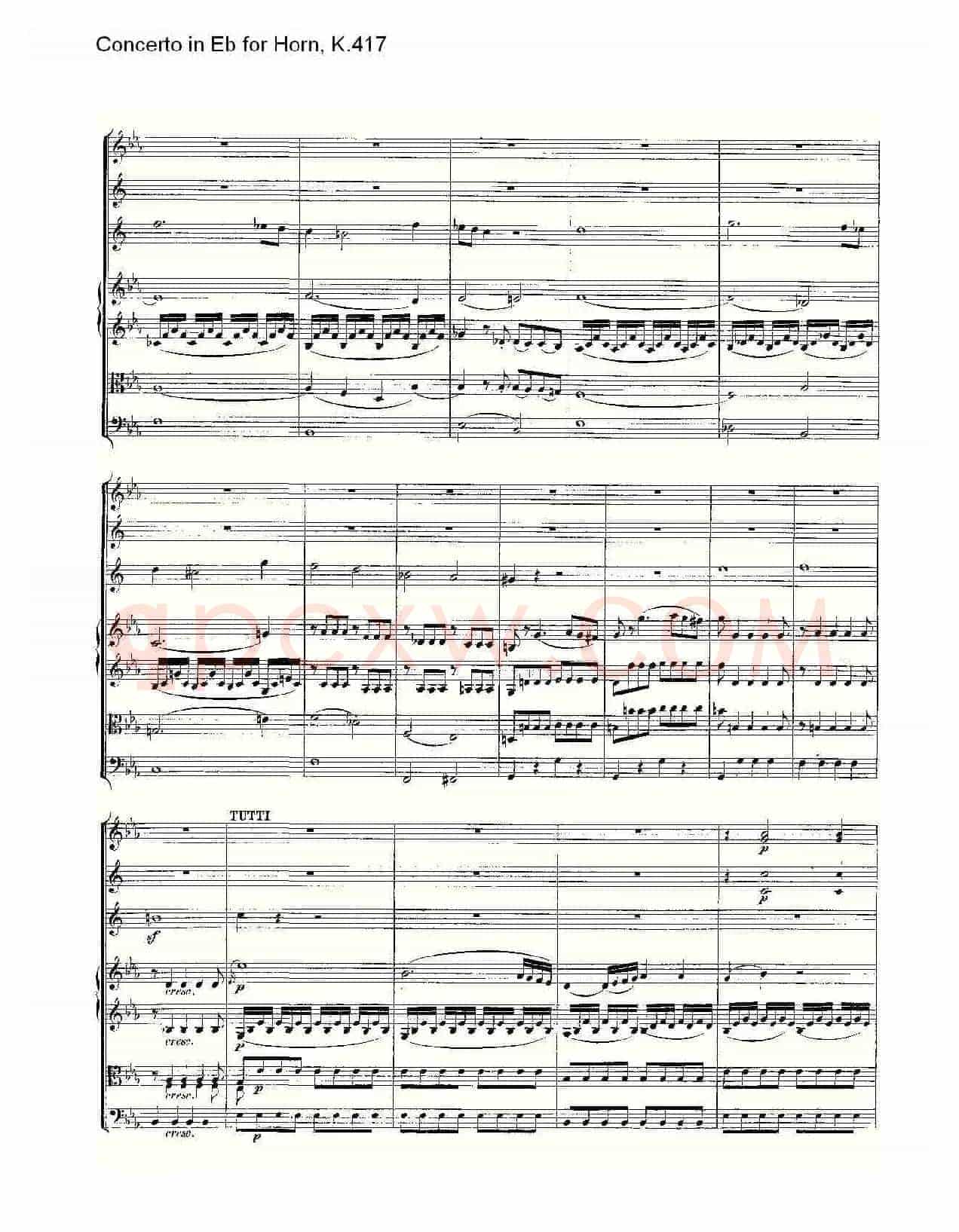 Concerto in Eb for Horn, K.417(Eb调法国号协奏曲, K.417)