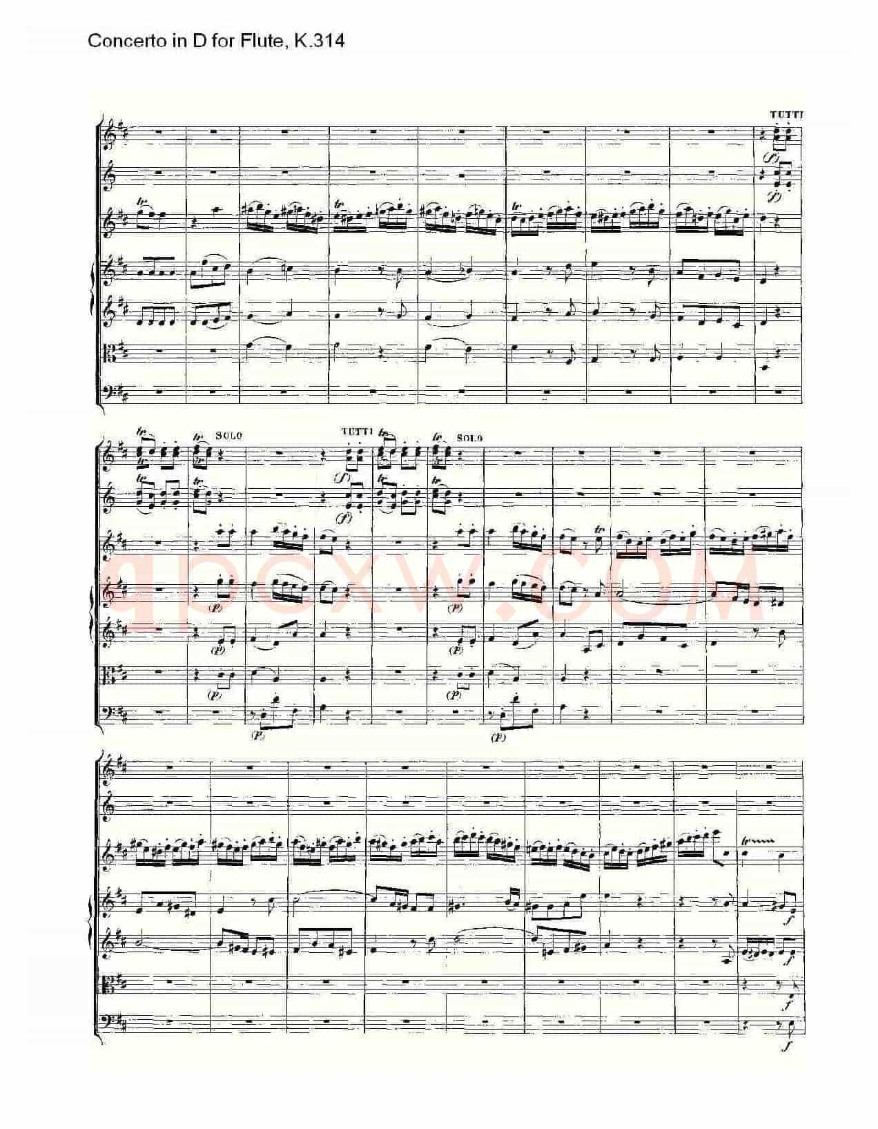 Concerto in D for Flute, K.314（D调长笛协奏曲, K.314）