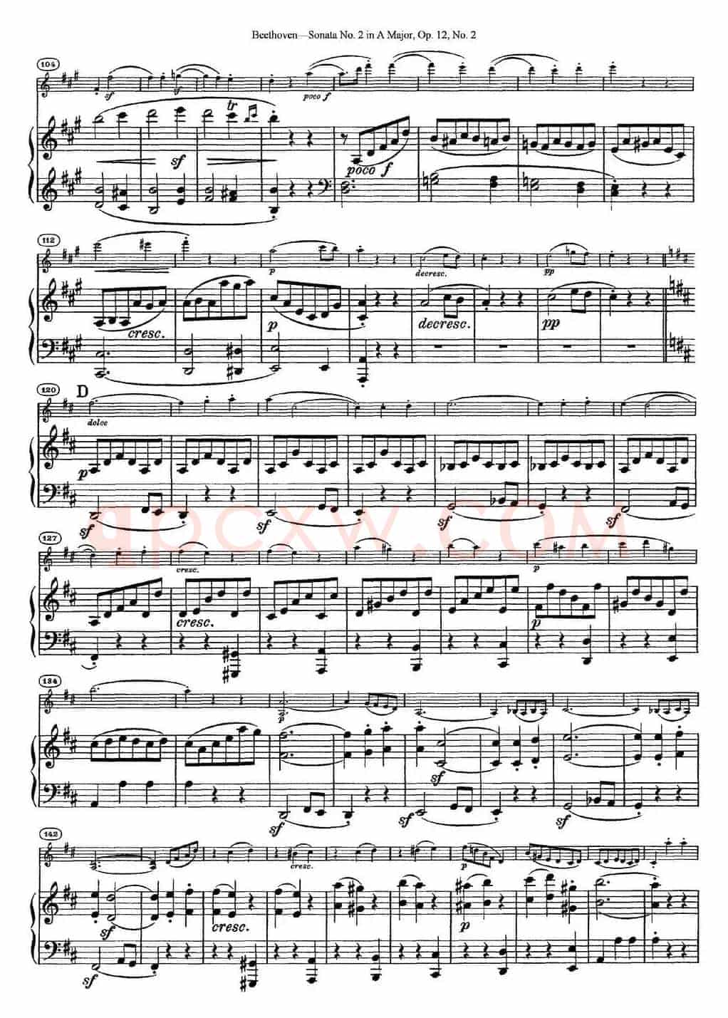 Violin Sonata No.2 in A Major Op.12 No.2（小提琴+钢琴伴奏）